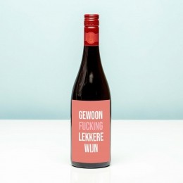 WijnflesGewoonfuckinglekkerewijn-RoodMerlot