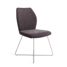 JesperHomeEetkamerstoelIkataCrossSteel-AlmostBlack