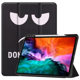 iPadHoesvoorAppleiPadPro2021HoesCover-129inch-Tri-FoldBookCase-ApplePencilHouder-DontTouchMe