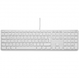 LMP-BedraadAluminiumToetsenbordvoorenWindowsmetdubbeleUSBaansluitingennumeriekkeyboard-110keys-QWERTZCH-ZilverWit