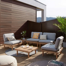 KaveHomeLoungesetViridis4fauteuils2tafelsAcaciahout-Naturel