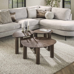 LifestyleFurnOrganischeBijzettafelSadafTeakhoutSetvan3stuks-Teakrustbrown