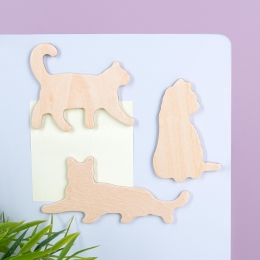 Houtendierenmagnetensetvan3-Kat