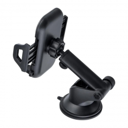 Forcell-TelefoonhouderarmvoorinAuto-360Draaibaar-MetZuignap-Zwart