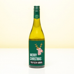 WijnfleskerstMerryChristmasyoufilthyanimal-WitSauvignonBlanc