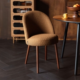 DutchboneEetkamerstoelBarbaraBoucl-Okergeel