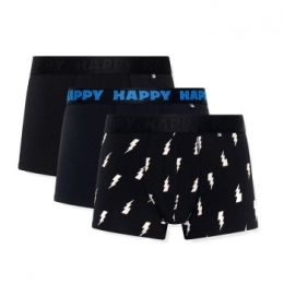 Happysocks3stuksBlackAndWhiteBoxershortsActie
