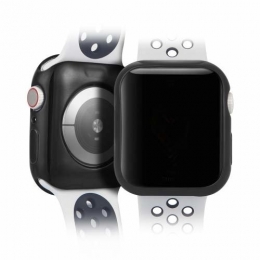 HoesjeGeschiktvoorAppleWatchSeries45-40mm-TPUCover-ZwartTransparant2-Pack