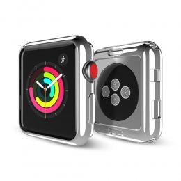 DuxDucis-HoesjeGeschiktvoorAppleWatchSeries123-42MM-StijlvolleBeschermendeCover-ZilverTransparant2-Pack