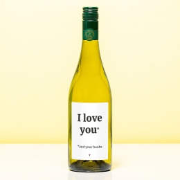 WijnflesIloveyouandyourboobs-WitSauvignonBlanc