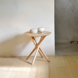 EthnicraftRondeBijzettafelMikadoGeoliedEikenhout50cm-Naturel