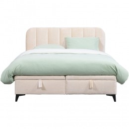 25korting-LeenBakker-BedLizzMetOpbergruimte-Ecru-180x200Cm-Stof-Beige-210x181x110Cm