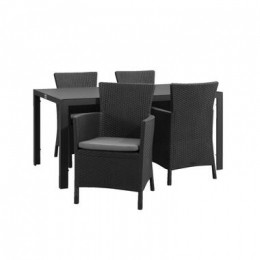 TuinsetSavoieIowa-antraciet-5-delig-160cm-LeenBakker