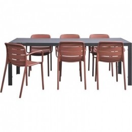 TuinsetSavoieNice-terracotta-7-delig-215cm-LeenBakker
