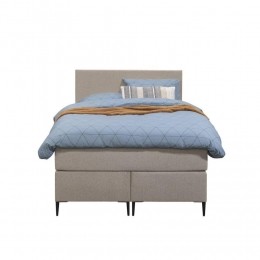 25korting-LeenBakker-BoxspringLivEgaal-120x200Cm-SlankePoot-Stof-Beige