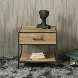 TowerLivingBijzettafelNachtkastjeLunaEiken60x60cm-BruinHoutNaturel-Vierkant