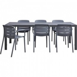 TuinsetSavoieNice-antraciet-7-delig-215cm-LeenBakker