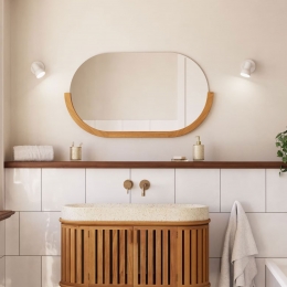 KaveHomeSpiegelRokiaTeakhout90x55cm-Naturel-Ovaal