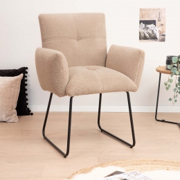 TowerLivingEetkamerstoelDanteTeddy-Lichtbruin