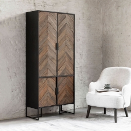 DTPHomeOpbergkastCrissCrossHoutenstaal185x80cm-Naturel