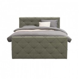 BoxspringmetvoetbordLivgeruit-groen-160x200cm-slankepoot-LeenBakker