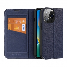 DuxDucis-HoesgeschiktvoorAppleiPhone14ProMax-Magnetischesluiting-BookCase-Blauw