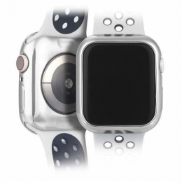 HoesjeGeschiktvoorAppleWatchSeries45-40mm-TPUCover-ZilverTransparant2-Pack