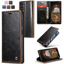 CaseMe-TelefoonhoesjegeschiktvoorSamsungGalaxyA145G-FlipWalletCase-Bruin