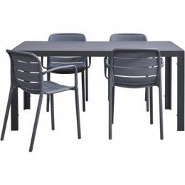 TuinsetSavoieNice-antraciet-5-delig-160cm-LeenBakker