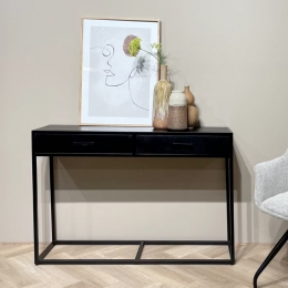 LivingfurnSidetableKalaMangohoutenstaal120cm-Zwart