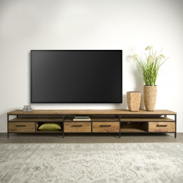 TowerLivingTV-meubelLivornoTeak300cm-Hout