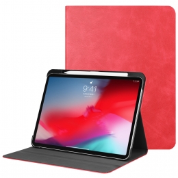 AppleiPadPro112018hoes-PULeerFolioBookCase-Rood