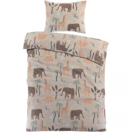 25korting-LeenBakker-DekbedovertrekBenji-Zand-140x200Cm-Katoen-Beige