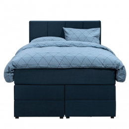 25korting-LeenBakker-BoxspringMetOpbergruimteLivGeblokt-120x200Cm-StofVelvet-Blauw