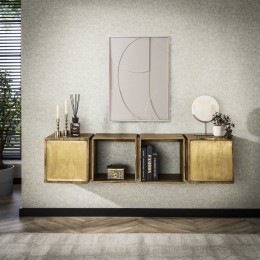 LifestyleFurnHangendDressoirReneMangohoutenbrass169cm-Massiefmangozwart