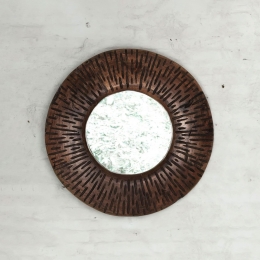 MUSTLivingSpiegelCosmosTeakhout60cm-Bruin-Rond