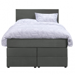 25korting-LeenBakker-BoxspringMetOpbergruimteLivEgaal-120x200Cm-StofVelvet-Grijs