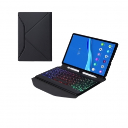 BluetoothKeyboardCasegeschiktvoorLenovoTabM10Plus2degeneratie-103inchhoes-QWERTYToetsenbordmetverlichting-Zwart
