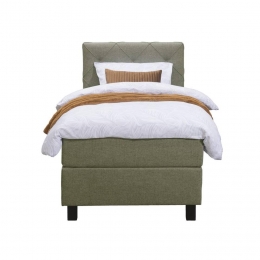 25korting-LeenBakker-BoxspringLivGeruit-90x200Cm-VierkantePoot-Stof-Groen