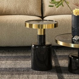 ZuiverRondeBijzettafelGlam36cm-Zwart