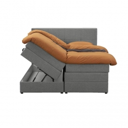 25korting-LeenBakker-BoxspringMetOpbergruimteLivGeblokt-Licht-140x200Cm-Stof-Grijs