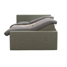 25korting-LeenBakker-BoxspringMetOpbergruimteEnVoetbordLivGeblokt-180x200cm-Stof-Groen