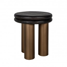 RichmondBijzettafelMacaronEikenhoutenmetaal50cm-Bruin-Rond