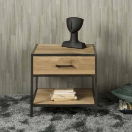 TowerLivingBijzettafelNachtkastjeLunaEiken60x60cm-BruinHoutNaturel-Vierkant