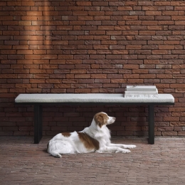 EthnicraftEetkamerbankStabilityBoucl166cm-Beige