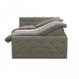 25korting-LeenBakker-BoxspringMetOpbergruimteEnVoetbordLivGeruit-160x200cm-Stof-Groen