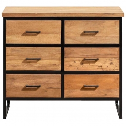 LeenBakker-LadekastGijs-Naturelzwart-745x85x40Cm-HoutMetaal-BruinZwart