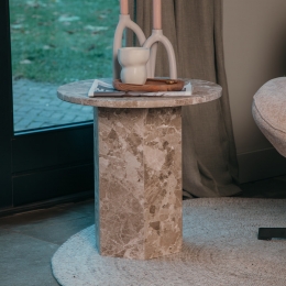 BendtRondeBijzettafelLasonyaMarmer50cm-Beige