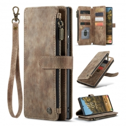 CaseMe-TelefoonhoesjegeschiktvoorSamsungGalaxyS20-WalletBookCasemetritssluiting-Magneetsluiting-Bruin