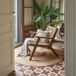 KaveHomeVloerkleedDoc150x150cm-Naturel-Rond